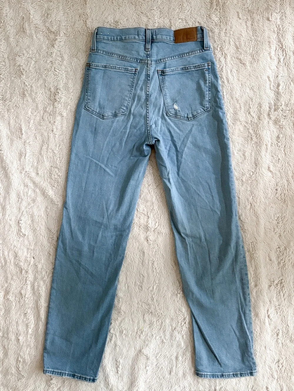 Madewell Perfect Vintage Straight Jeans High Rise Distressed Light Wash Size 26
